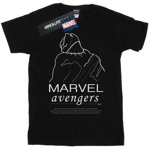 Abbigliamento Bambina T-shirts a maniche lunghe Marvel Black Panther Single Line Nero