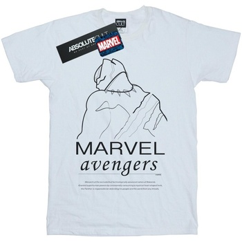 Abbigliamento Bambina T-shirts a maniche lunghe Marvel Black Panther Single Line Bianco