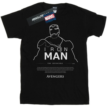 Abbigliamento Bambina T-shirts a maniche lunghe Marvel Iron Man Single Line Nero