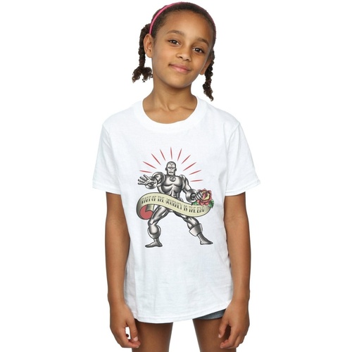 Abbigliamento Bambina T-shirts a maniche lunghe Marvel BI31597 Bianco