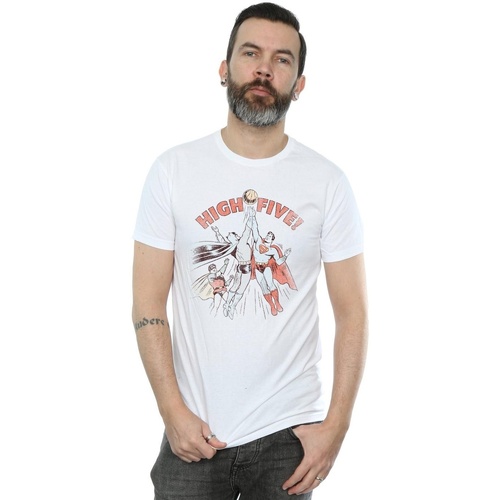Abbigliamento Uomo T-shirts a maniche lunghe Dc Comics Justice League High Five Bianco