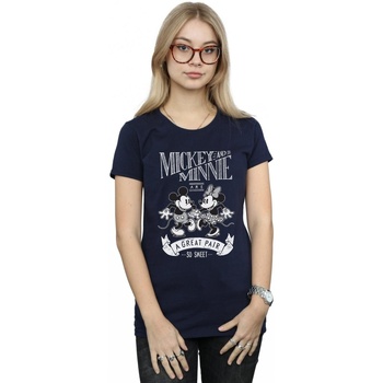 Abbigliamento Donna T-shirts a maniche lunghe Disney Mickey And Minnie Mouse Great Pair Blu