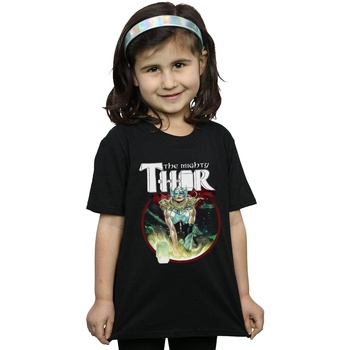 Abbigliamento Bambina T-shirts a maniche lunghe Marvel The Mighty Thor Poster Nero