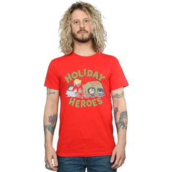 Abbigliamento Uomo T-shirts a maniche lunghe Dc Comics Justice League Christmas Delivery Rosso