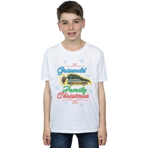 Abbigliamento Bambino T-shirt maniche corte National Lampoon´s Christmas Va Griswold Family Christmas Bianco