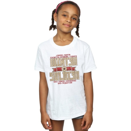 Abbigliamento Bambina T-shirts a maniche lunghe Marvel Winter Soldier Trigger Badge Bianco