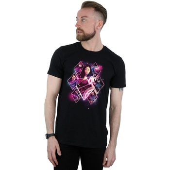 Abbigliamento Uomo T-shirts a maniche lunghe Dc Comics Justice League Movie Team Diamonds Nero