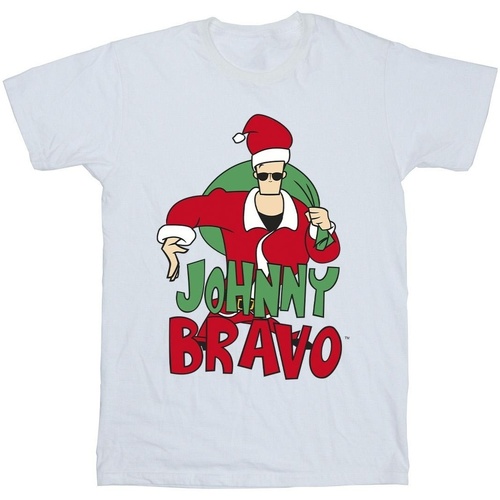 Abbigliamento Uomo T-shirts a maniche lunghe Johnny Bravo Johnny Christmas Bianco
