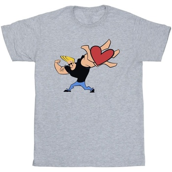 Abbigliamento Uomo T-shirts a maniche lunghe Johnny Bravo Heart Present Grigio