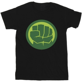Abbigliamento Bambina T-shirts a maniche lunghe Marvel Hulk Chest Logo Nero