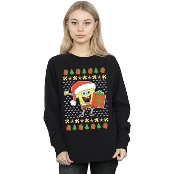 Abbigliamento Donna Felpe Spongebob Squarepants Ugly Christmas Nero