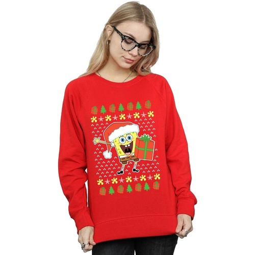 Abbigliamento Donna Felpe Spongebob Squarepants Ugly Christmas Rosso
