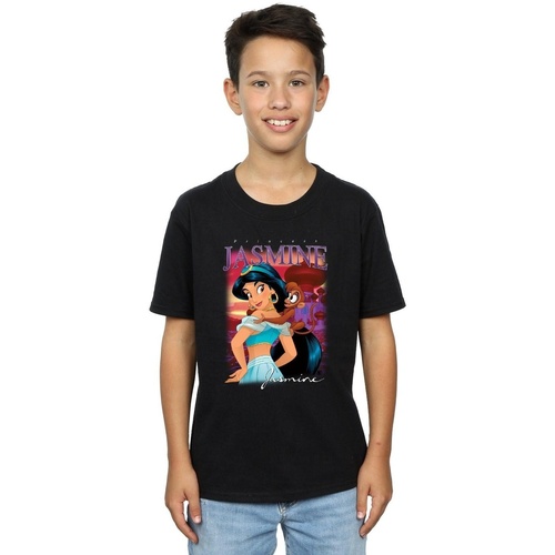 Abbigliamento Bambino T-shirt maniche corte Disney Aladdin Princess Jasmine Montage Nero