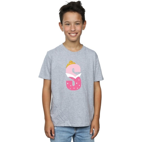 Abbigliamento Bambino T-shirt maniche corte Disney Alphabet S Is For Sleeping Beauty Grigio