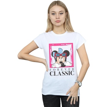 Abbigliamento Donna T-shirts a maniche lunghe Disney Minnie Mouse Forever Classic Bianco