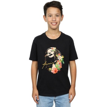 Abbigliamento Bambino T-shirt maniche corte Janis Joplin Floral Pattern Nero