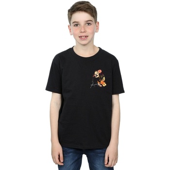 Abbigliamento Bambino T-shirt maniche corte Janis Joplin Floral Faux Pocket Nero