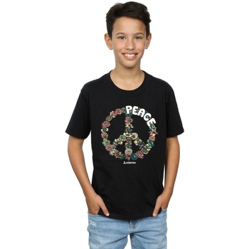 Abbigliamento Bambino T-shirt maniche corte Woodstock Floral Peace Nero