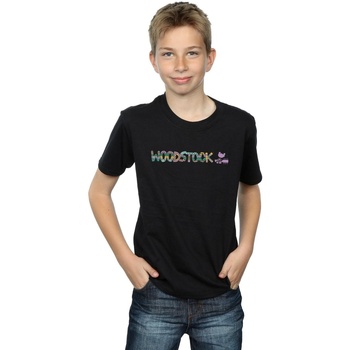 Abbigliamento Bambino T-shirt maniche corte Woodstock Aztec Logo Nero