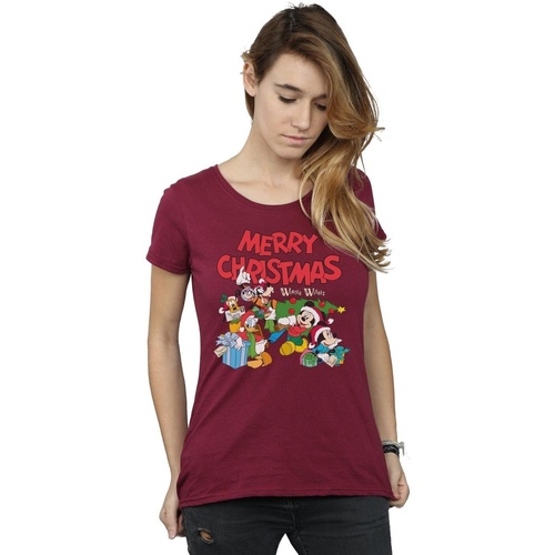 Abbigliamento Donna T-shirts a maniche lunghe Disney Mickey And Friends Winter Wishes Multicolore
