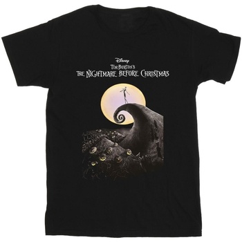Abbigliamento Bambina T-shirts a maniche lunghe Nightmare Before Christmas Moon Poster Nero