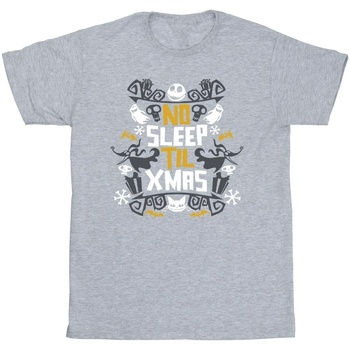 Abbigliamento Bambina T-shirts a maniche lunghe Nightmare Before Christmas No Sleep Till Christmas Grigio
