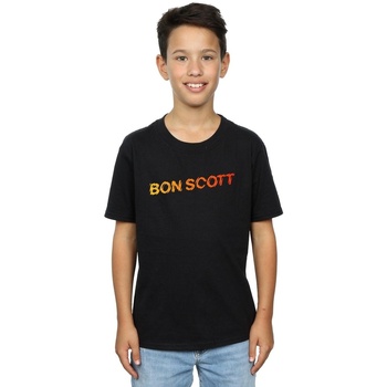 Abbigliamento Bambino T-shirt maniche corte Bon Scott Shattered Logo Nero
