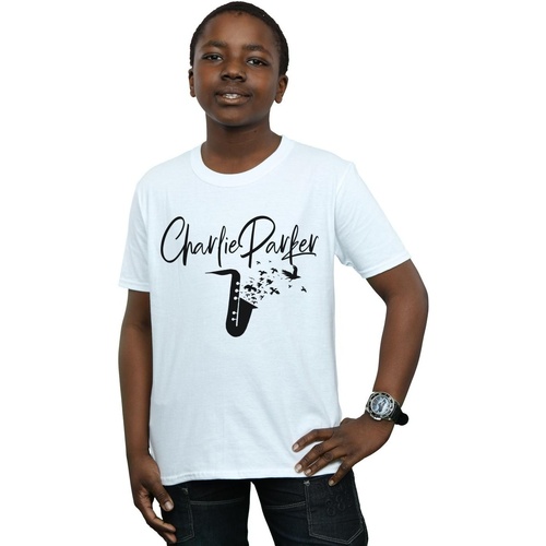 Abbigliamento Bambino T-shirt maniche corte Charlie Parker Bird Sounds Bianco