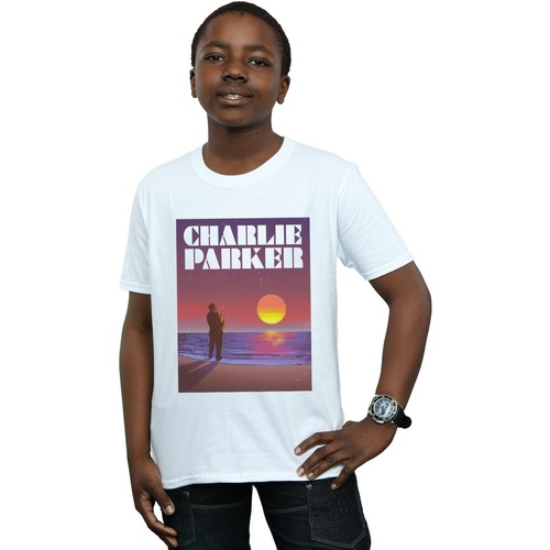 Abbigliamento Bambino T-shirt maniche corte Charlie Parker Into The Sunset Bianco