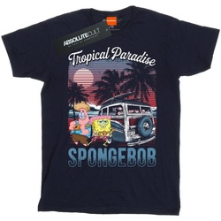 Abbigliamento Bambina T-shirts a maniche lunghe Spongebob Squarepants Tropical Paradise Blu