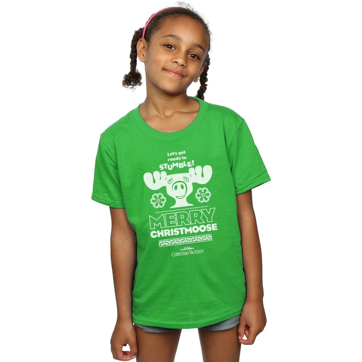 Abbigliamento Bambina T-shirts a maniche lunghe National Lampoon´s Christmas Va Merry Christmoose Verde