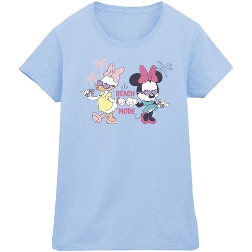 Abbigliamento Donna T-shirts a maniche lunghe Disney Minnie Daisy Beach Mode Blu