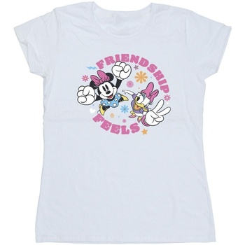 Abbigliamento Donna T-shirts a maniche lunghe Disney Minnie Mouse Daisy Friendship Bianco