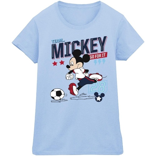 Abbigliamento Donna T-shirts a maniche lunghe Disney Mickey Mouse Team Mickey Football Blu