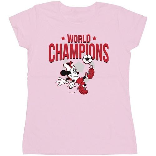 Abbigliamento Donna T-shirts a maniche lunghe Disney Minnie Mouse World Champions Rosso