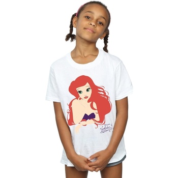 Abbigliamento Bambina T-shirts a maniche lunghe Disney Ariel Silhouette Bianco