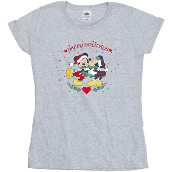 Abbigliamento Donna T-shirts a maniche lunghe Disney Mickey Mouse Mickey Minnie Christmas Grigio