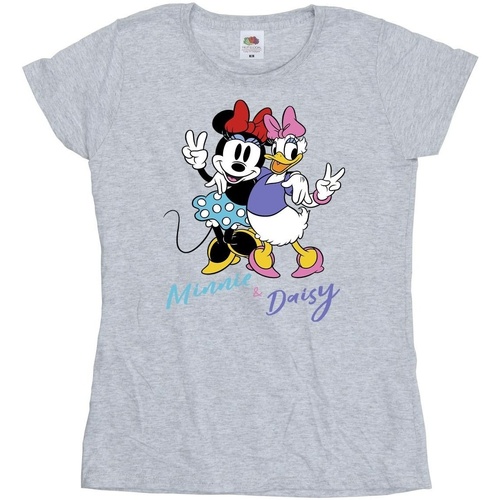 Abbigliamento Donna T-shirts a maniche lunghe Disney Minnie Mouse And Daisy Grigio