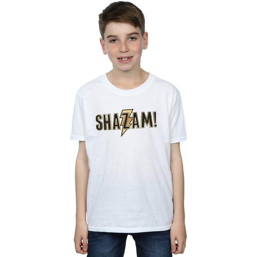 Abbigliamento Bambino T-shirt maniche corte Dc Comics Shazam Text Logo Bianco