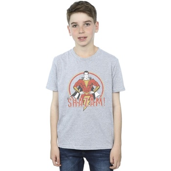 Abbigliamento Bambino T-shirt maniche corte Dc Comics Shazam Retro Circle Distressed Grigio