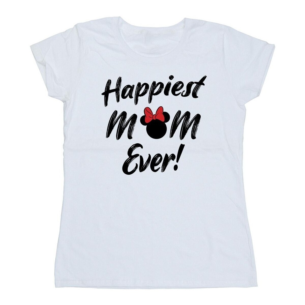 Abbigliamento Donna T-shirts a maniche lunghe Disney Minnie Mouse Happiest Mom Ever Bianco