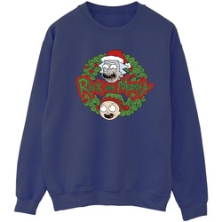 Abbigliamento Donna Felpe Rick And Morty Christmas Wreath Blu
