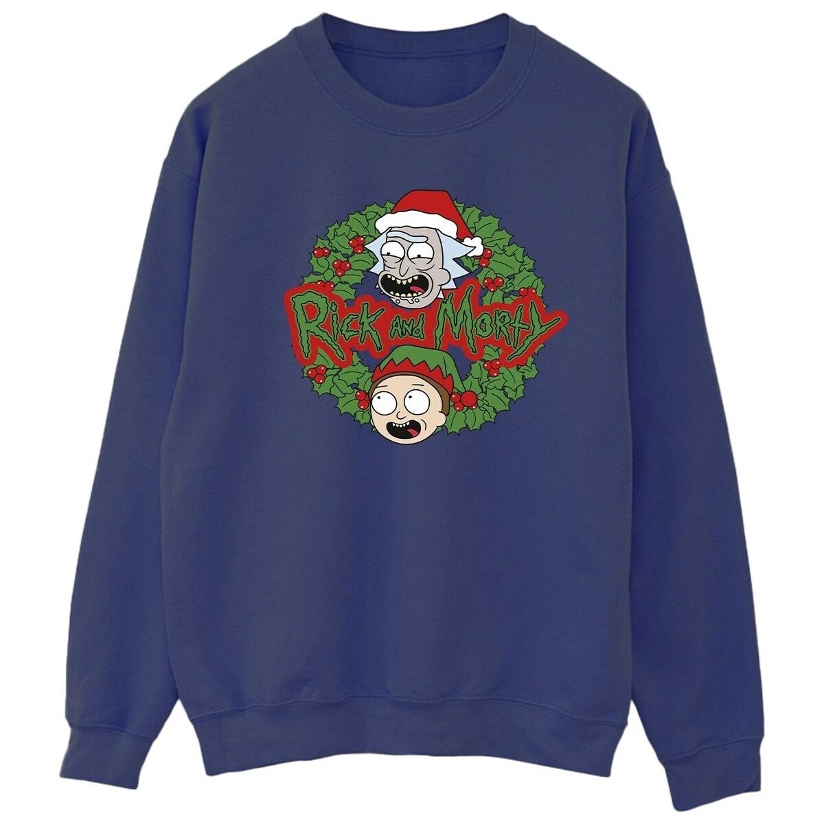 Abbigliamento Donna Felpe Rick And Morty Christmas Wreath Blu