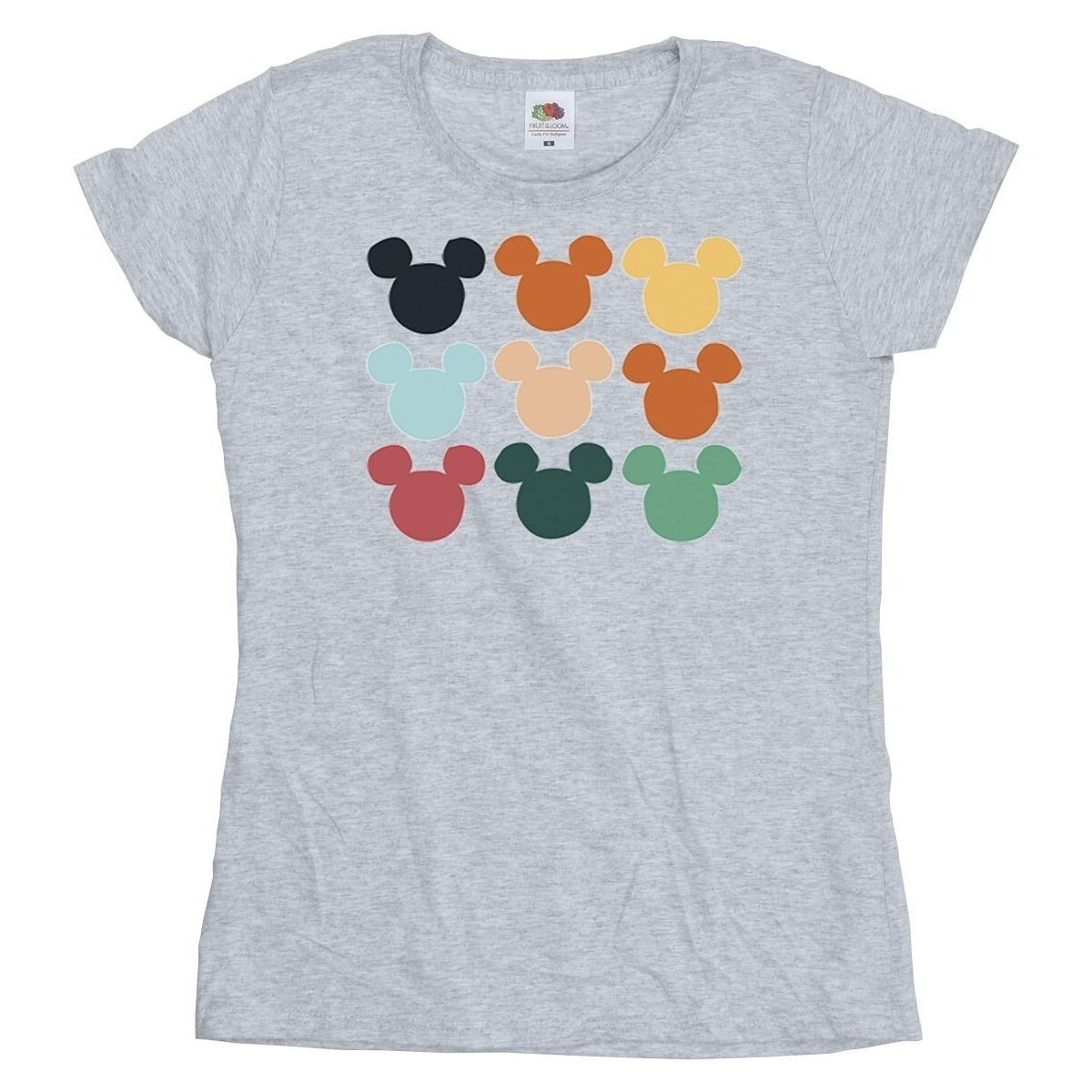 Abbigliamento Donna T-shirts a maniche lunghe Disney Mickey Mouse Heads Square Grigio