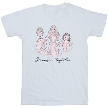 Abbigliamento Bambina T-shirts a maniche lunghe Disney Princesses Stronger Together Bianco