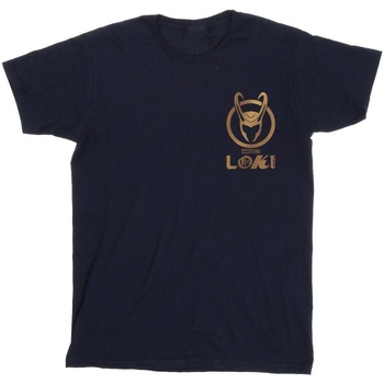 Abbigliamento Uomo T-shirts a maniche lunghe Marvel Loki Horn Logo Faux Pocket Blu