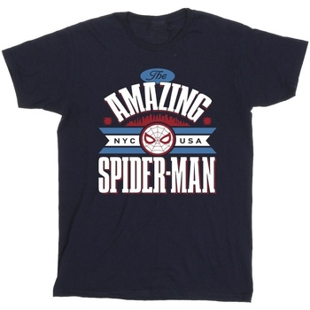 Abbigliamento Bambino T-shirt maniche corte Marvel Spider-Man NYC Amazing Blu