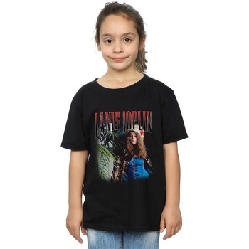 Abbigliamento Bambina T-shirts a maniche lunghe Janis Joplin Baron Homage Nero