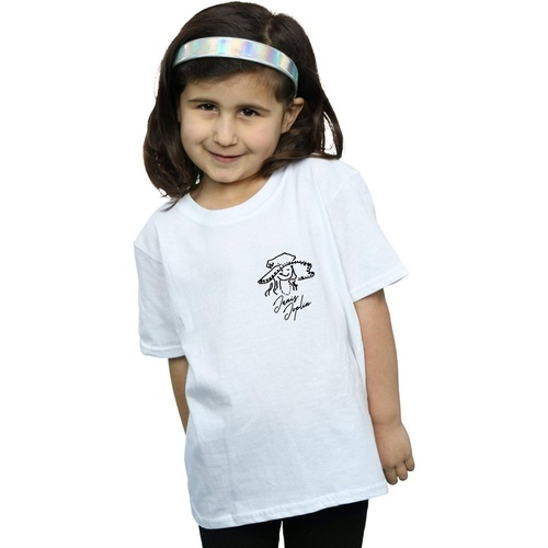 Abbigliamento Bambina T-shirts a maniche lunghe Janis Joplin Outline Sketched Bianco