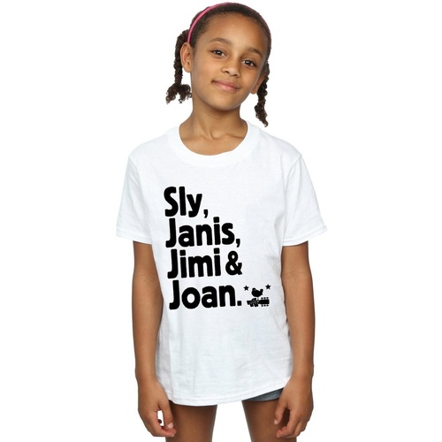 Abbigliamento Bambina T-shirts a maniche lunghe Woodstock Legends List Bianco